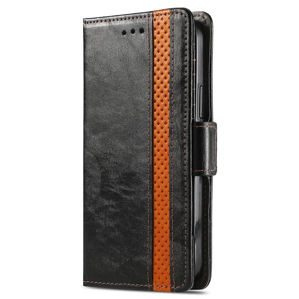 For TCL 50 5G Phone Cases CASENEO PU Leather Cover Stand with RFID Blocking Wallet - Black - 6