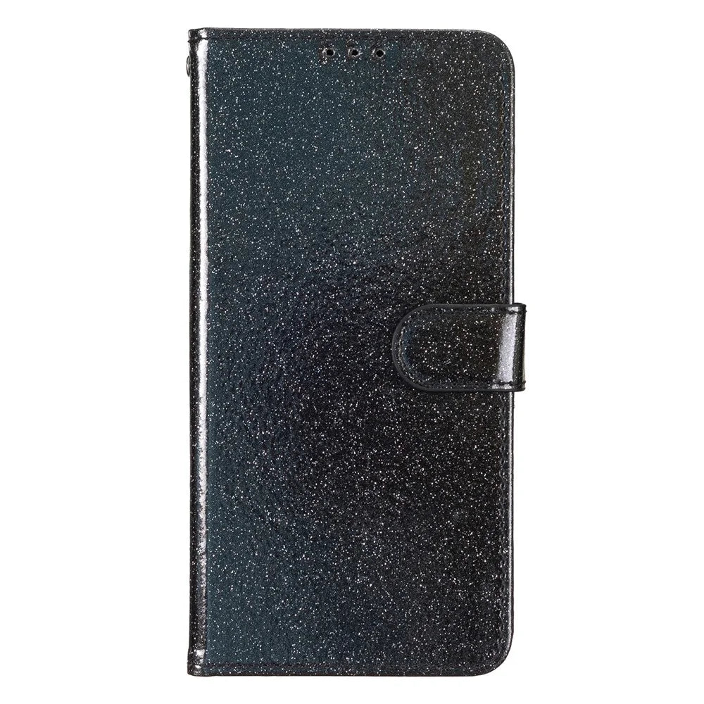 For Samsung Galaxy A36 5G Wallet Case Glitter Anti-Scratch Leather Phone Cover Stand - Black - 4