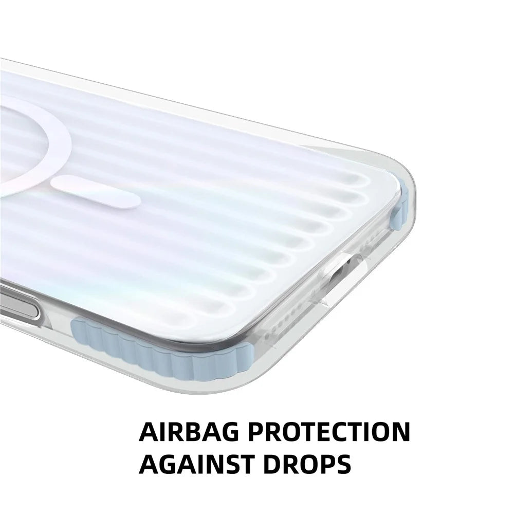 MUTURAL For iPhone 16 Pro Max Case Compatible with MagSafe TPU+PC Phone Back Cover Stripe Pattern - 5