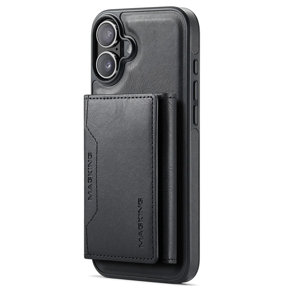 MAGKING K2 Series For iPhone 16 Case Compatible with MagSafe PC+TPU+PU Phone Cover - Black - 2