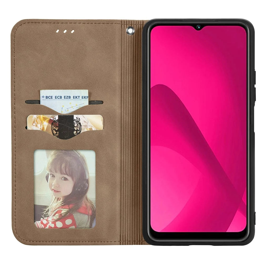 For HMD Skyline Case Skin Touch Feeling Leather Card Holder Phone Cover Magnetic Absorption - Brown - 2