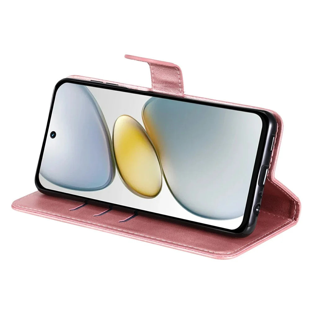 Zipper Wallet Case for TECNO Spark Go 2025 / Spark Go 1 / Pop 9 4G Calf Texture Leather Phone Cover - Pink - 4