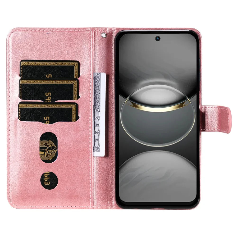 For TECNO Spark 30C 4G Case Zipper Wallet Calf Texture PU Leather Phone Cover - Pink - 2