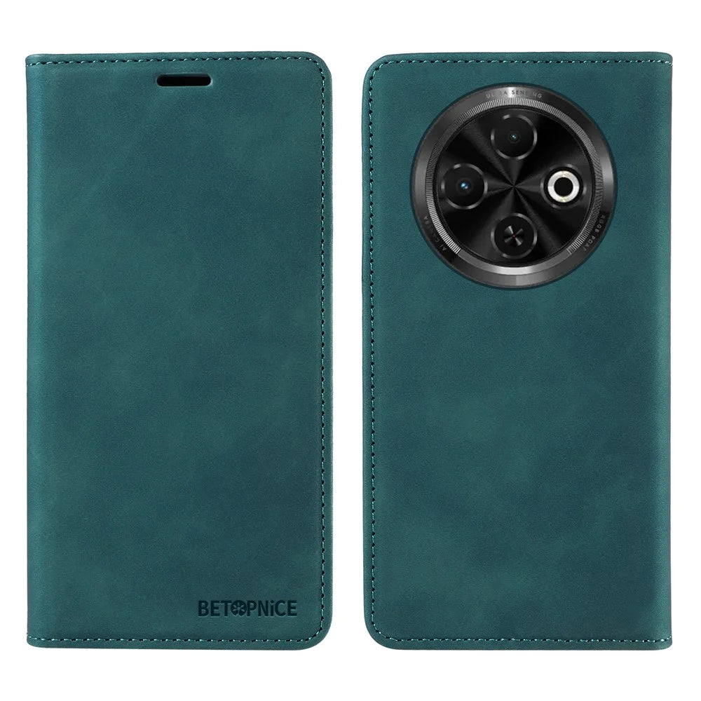 BETOPNICE 003 For TECNO Spark 30C 4G Wallet Case Leather Phone Cover with Stand - Green - 1
