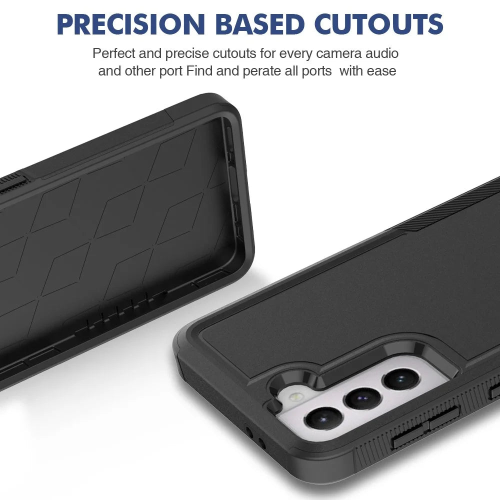 For Samsung Galaxy S21 5G / S21 4G Case 2-in-1 PC+TPU Shockproof Phone Cover - Black - 2