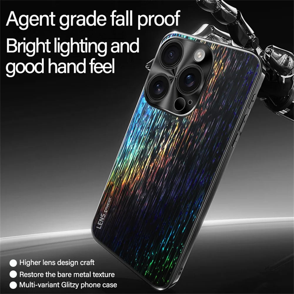 For iPhone 16 Pro Max Cover Dazzling Color Style Shockproof Phone Case - Sky Blue - 3