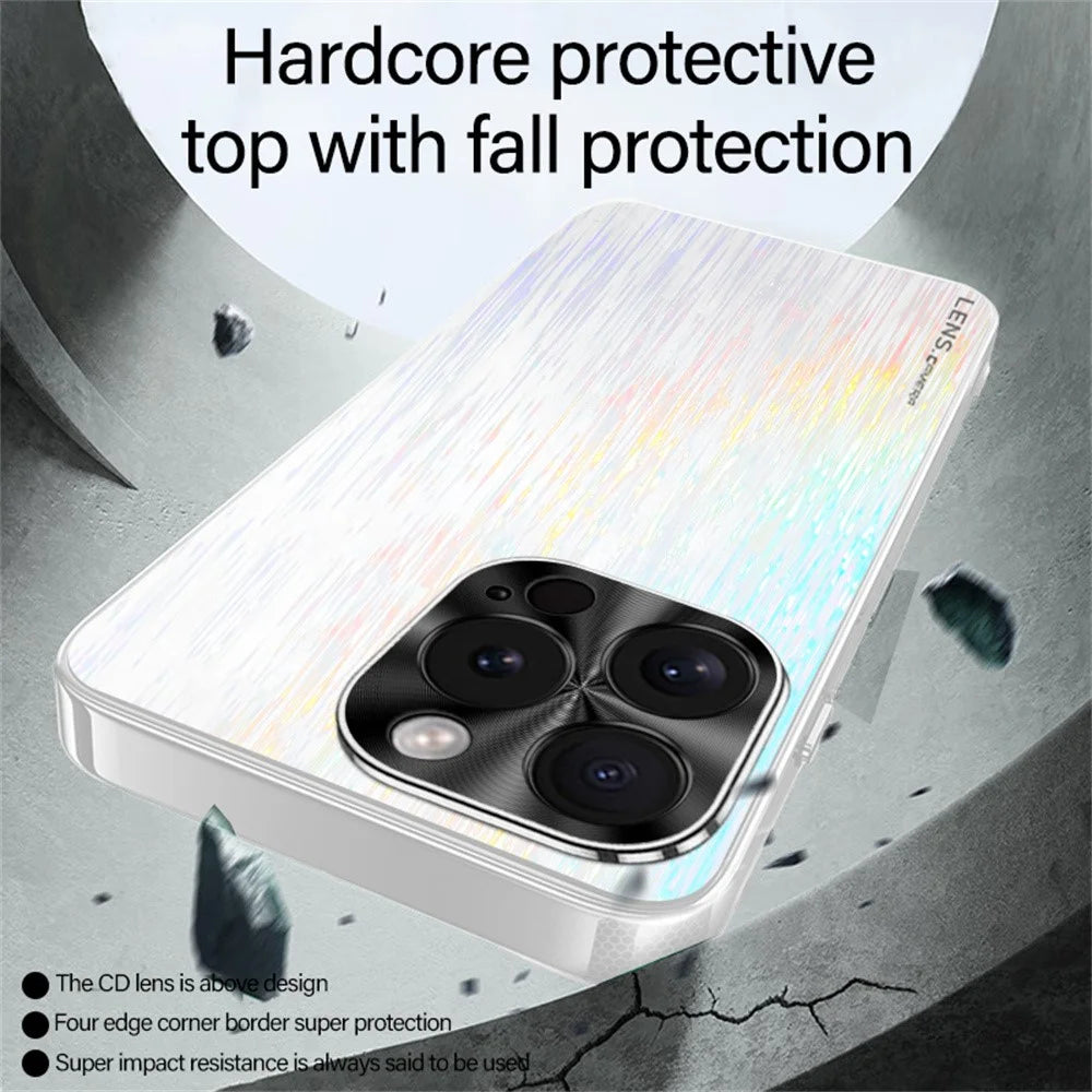 For iPhone 16 Pro Max Cover Dazzling Color Style Shockproof Phone Case - Sky Blue - 7