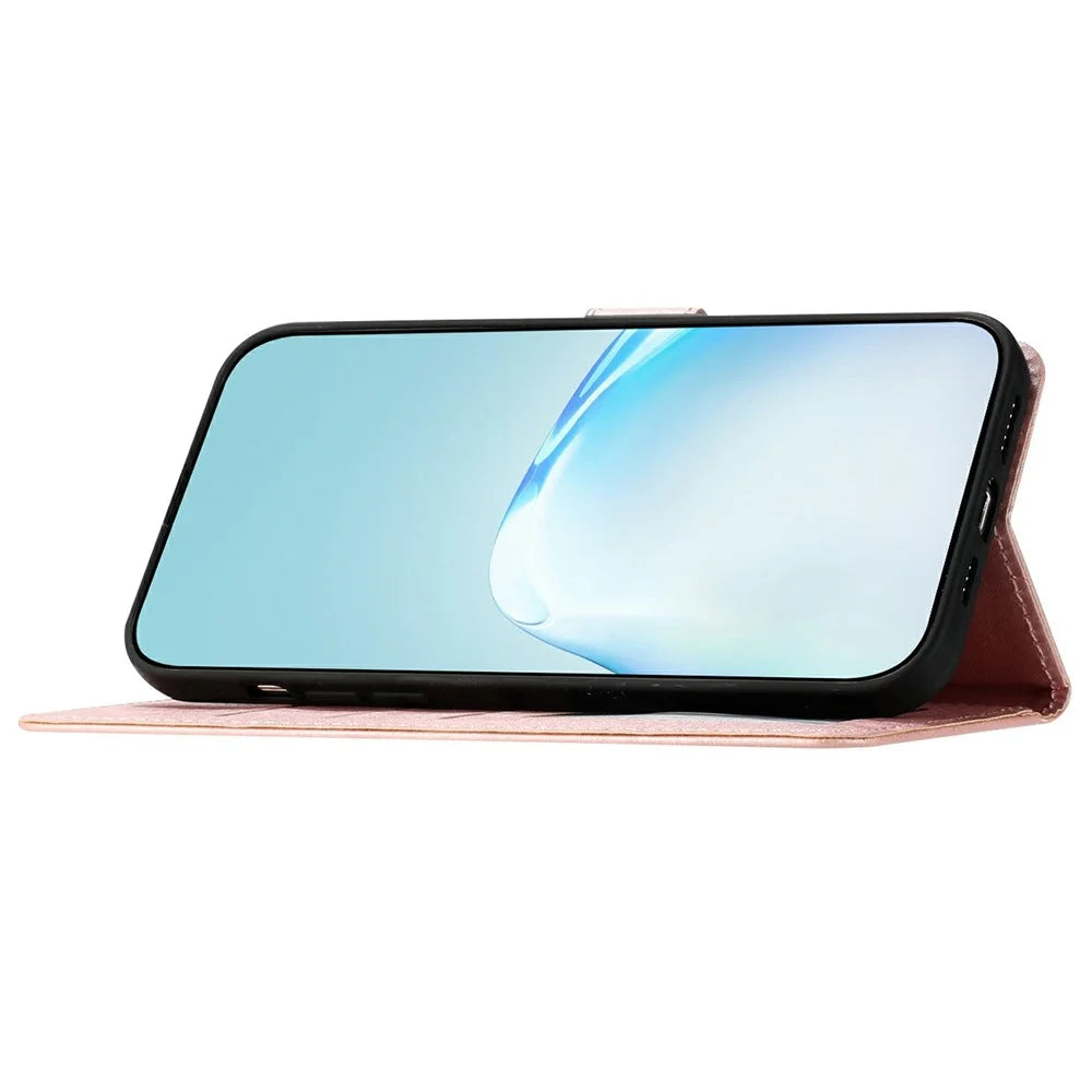 For Samsung Galaxy A36 5G Wallet Case Leather Folio Phone Cover Magnetic Clasp - Rose Gold - 2