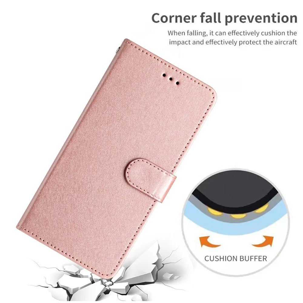 For Samsung Galaxy A36 5G Wallet Case Leather Folio Phone Cover Magnetic Clasp - Rose Gold - 4