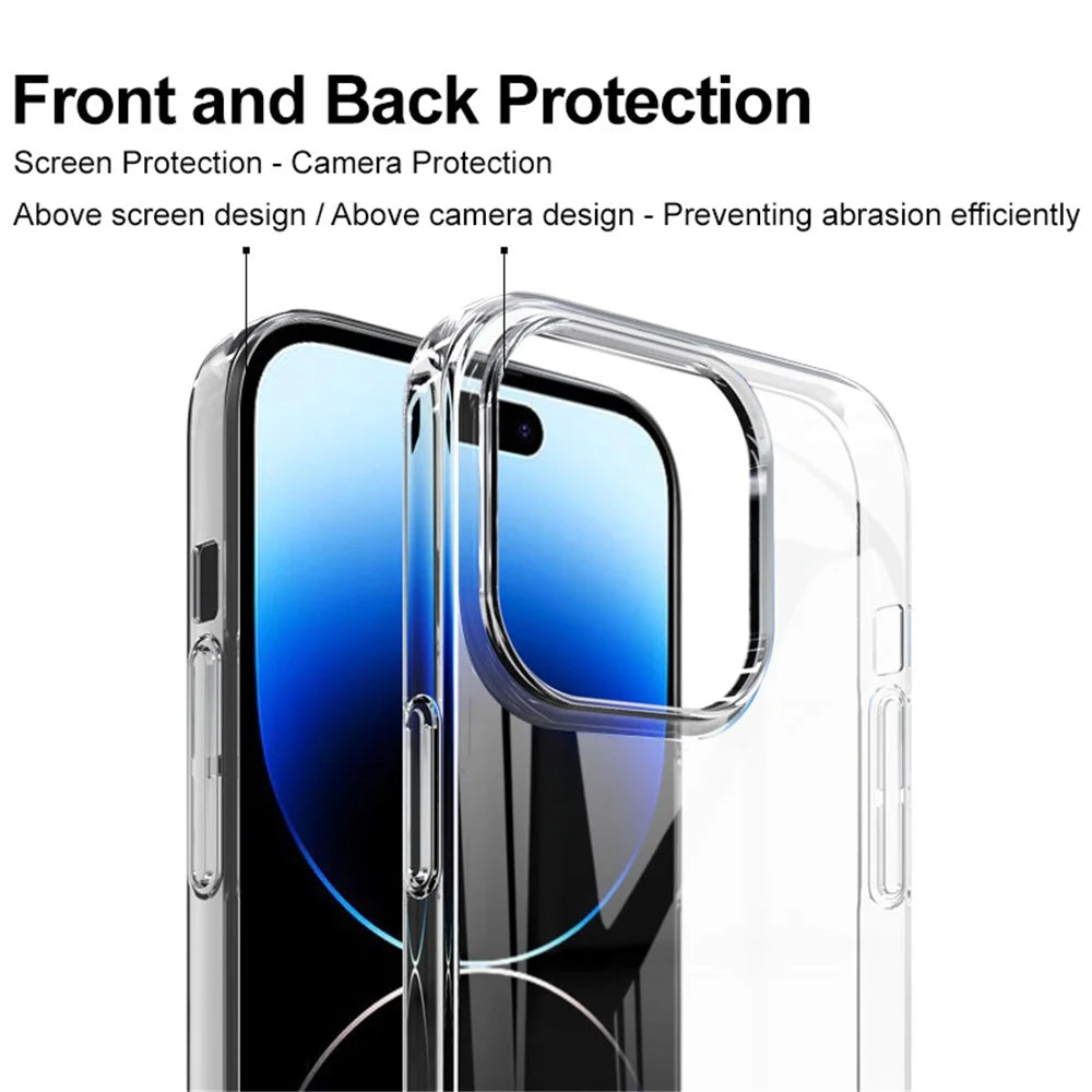 IMAK Air II Pro Anti-Fall Phone Case for iPhone 14 Pro Ultra Clear Shockproof Cover Hard PC Phone Case - 3