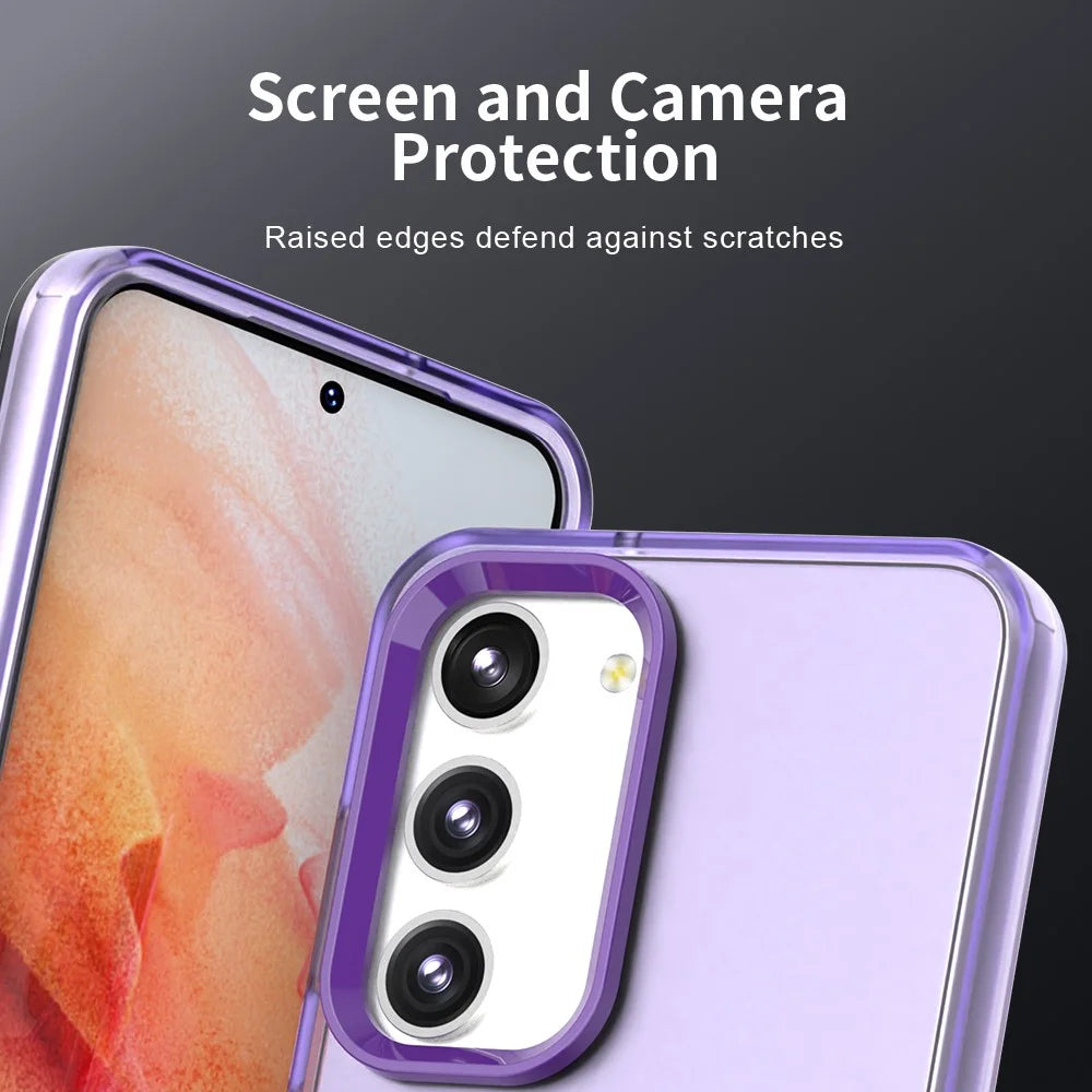 For Samsung Galaxy S23+ Case PC+TPU+PET Matte Anti-Drop Phone Back Cover - Purple - 7