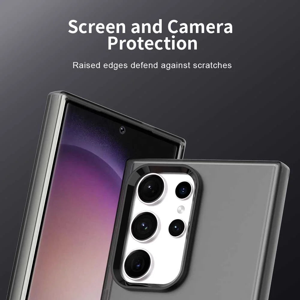 For Samsung Galaxy S24 Ultra Case PC+TPU+PET Matte Anti-Drop Phone Back Cover - Black - 7