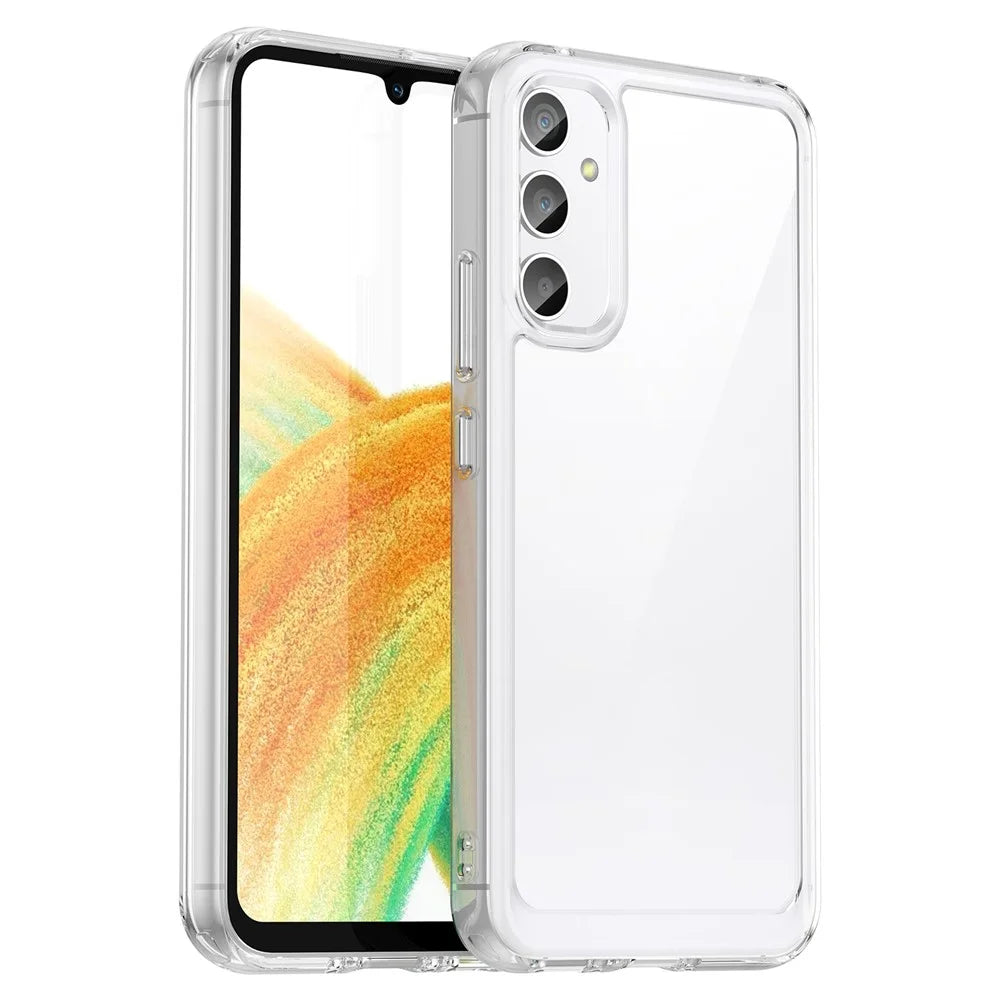 WANLONFENG MF Series for Samsung Galaxy A34 5G Case TPU+Acrylic Clear Phone Cover with Tempered Glass Film - 2