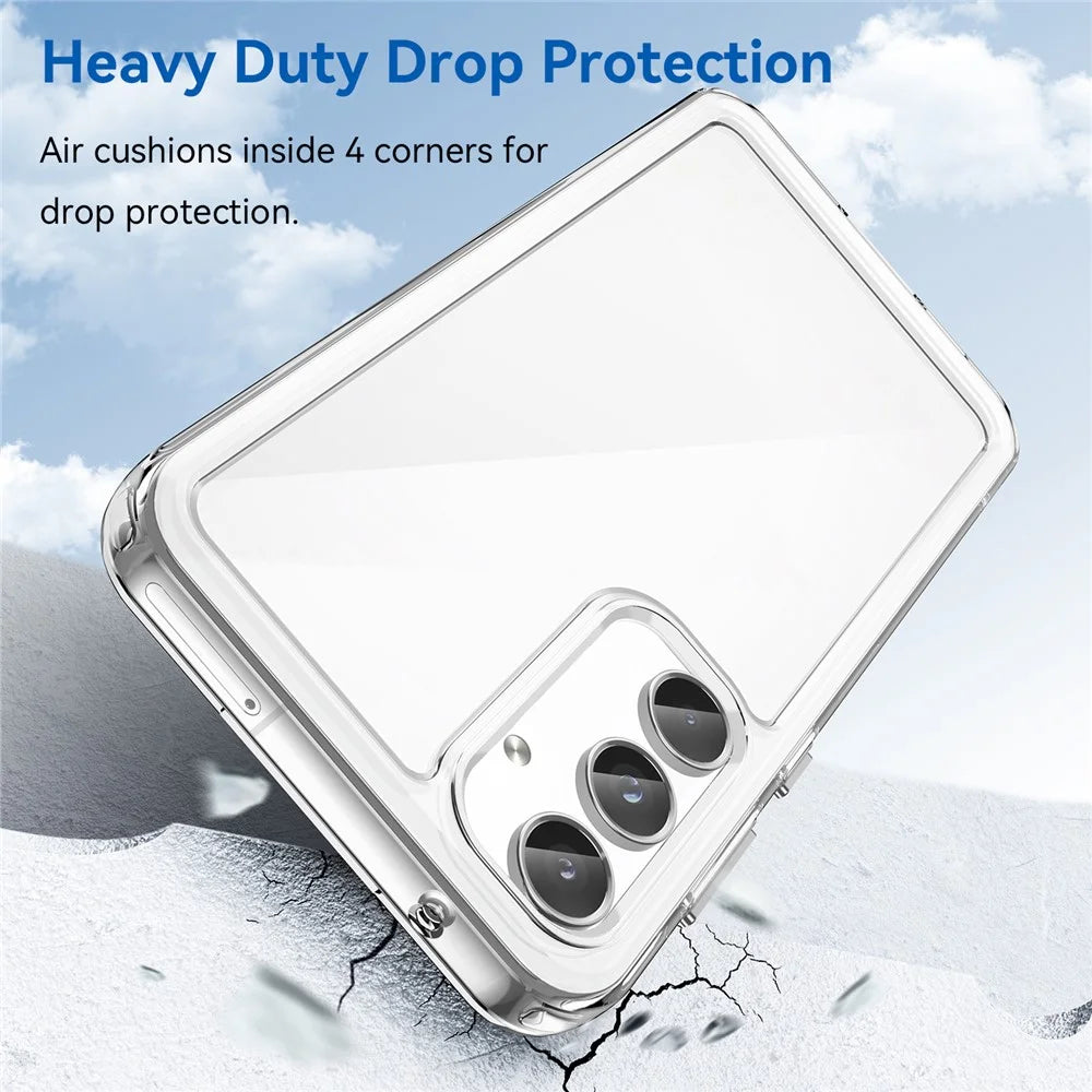 WANLONFENG MF Series for Samsung Galaxy A05s 4G Case TPU+Acrylic Clear Phone Cover with Tempered Glass Film - 4