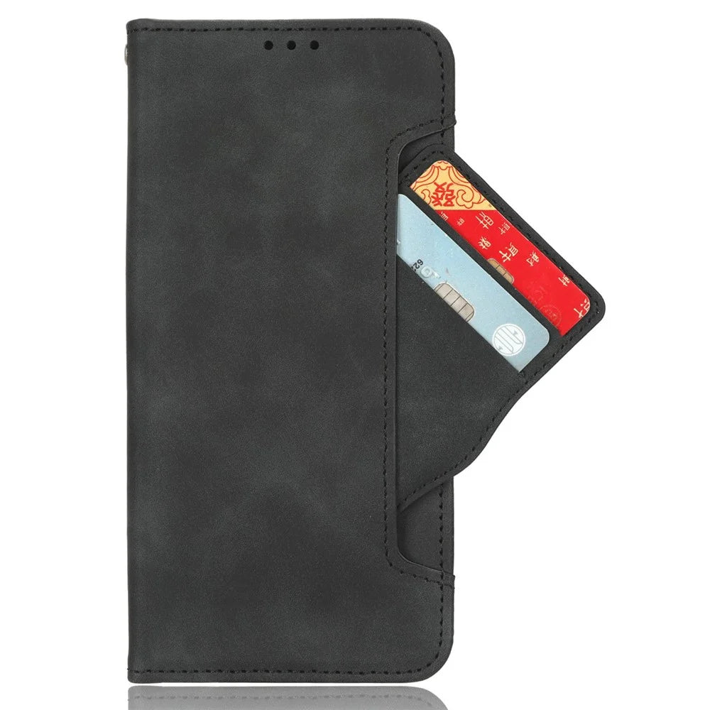 For Infinix Hot 50 Pro 4G X6881 Leather Case Phone Wallet Cover with Multiple Card Slots - Black - 2