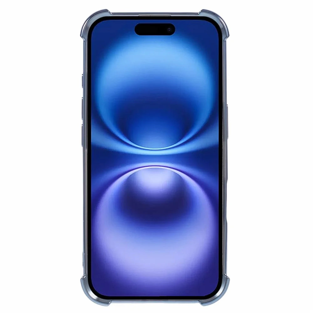 For iPhone 16 Plus Case Reinforced Corners TPU Clear Back Cover - Blue - 2