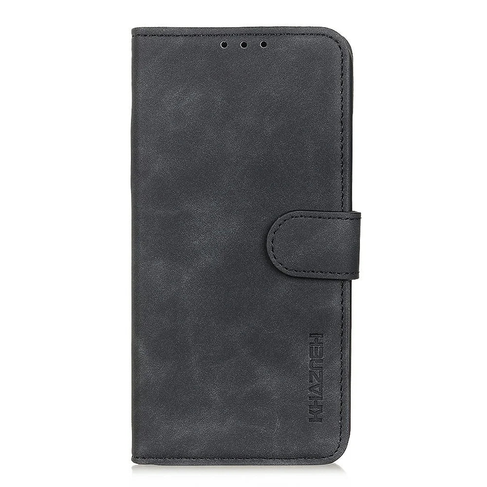 KHAZNEH For Google Pixel 9a Case PU Leather Retro Texture Phone Cover - Black - 7