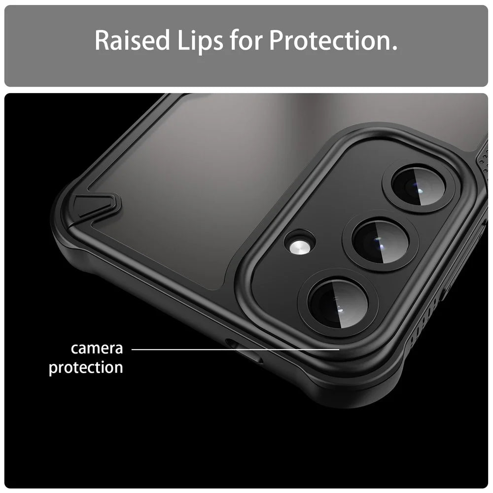 For Samsung Galaxy S25+ / S24+ Case PC+TPU Frosted Phone Back Cover - Black - 7