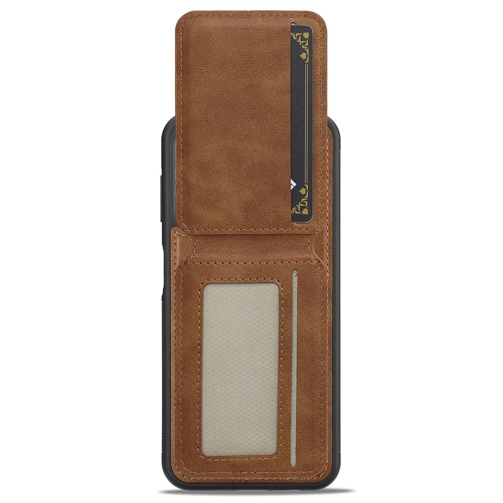LC.IMEEKE L3 For Samsung Galaxy A34 5G Magnetic Case Detachable Card Holder Leather+TPU Mobile Cover - Brown - 4
