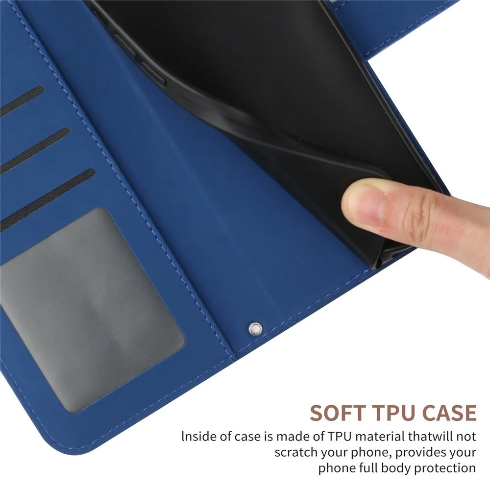 For Samsung Galaxy A56 5G / M56 5G Case Sunflower Imprint Leather Wallet Phone Cover with Wrist Strap - Sapphire - 7