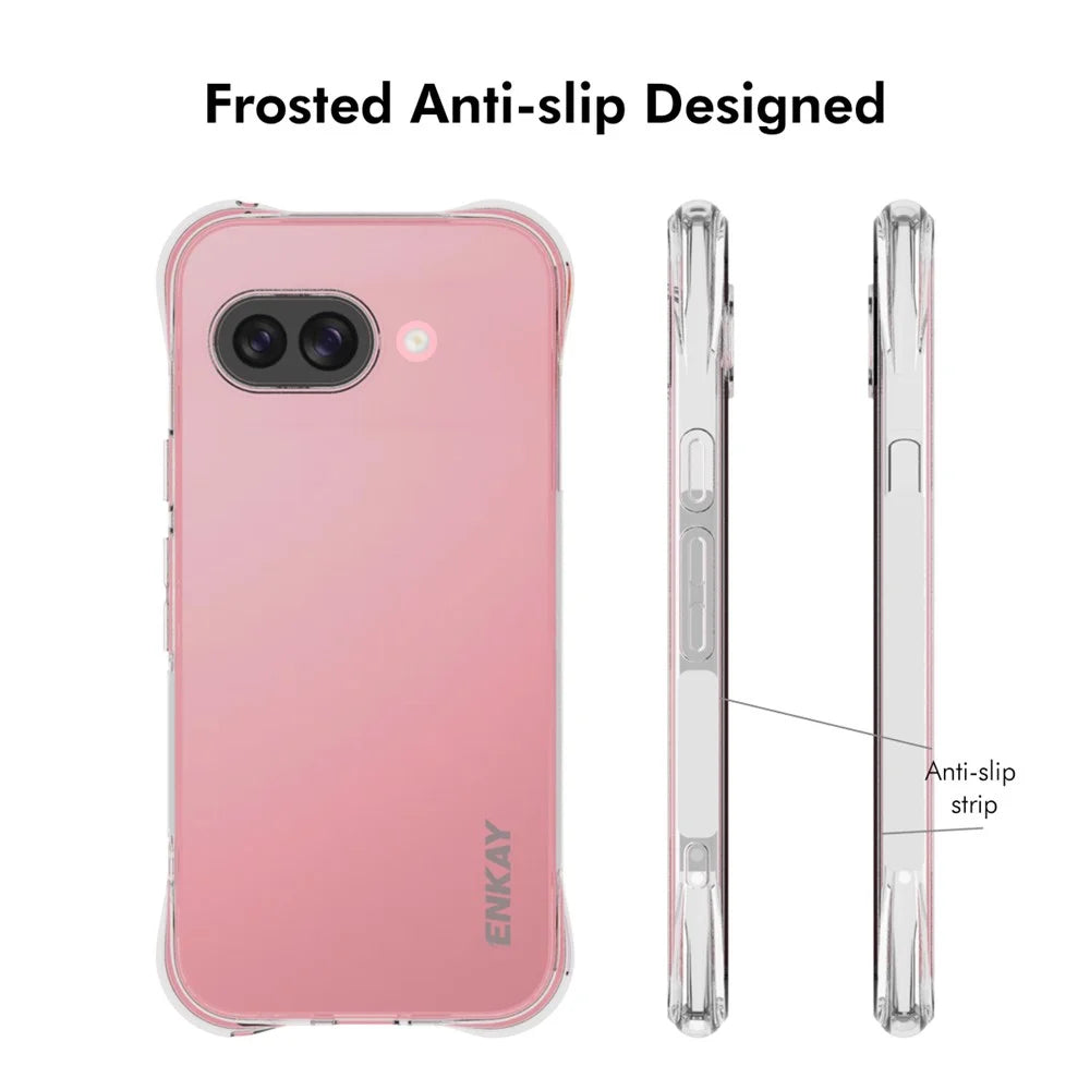 ENKAY HAT PRINCE For Google Pixel 9a Clear Phone Case   Shockproof Anti-Slip TPU Cover - Transparent - 4
