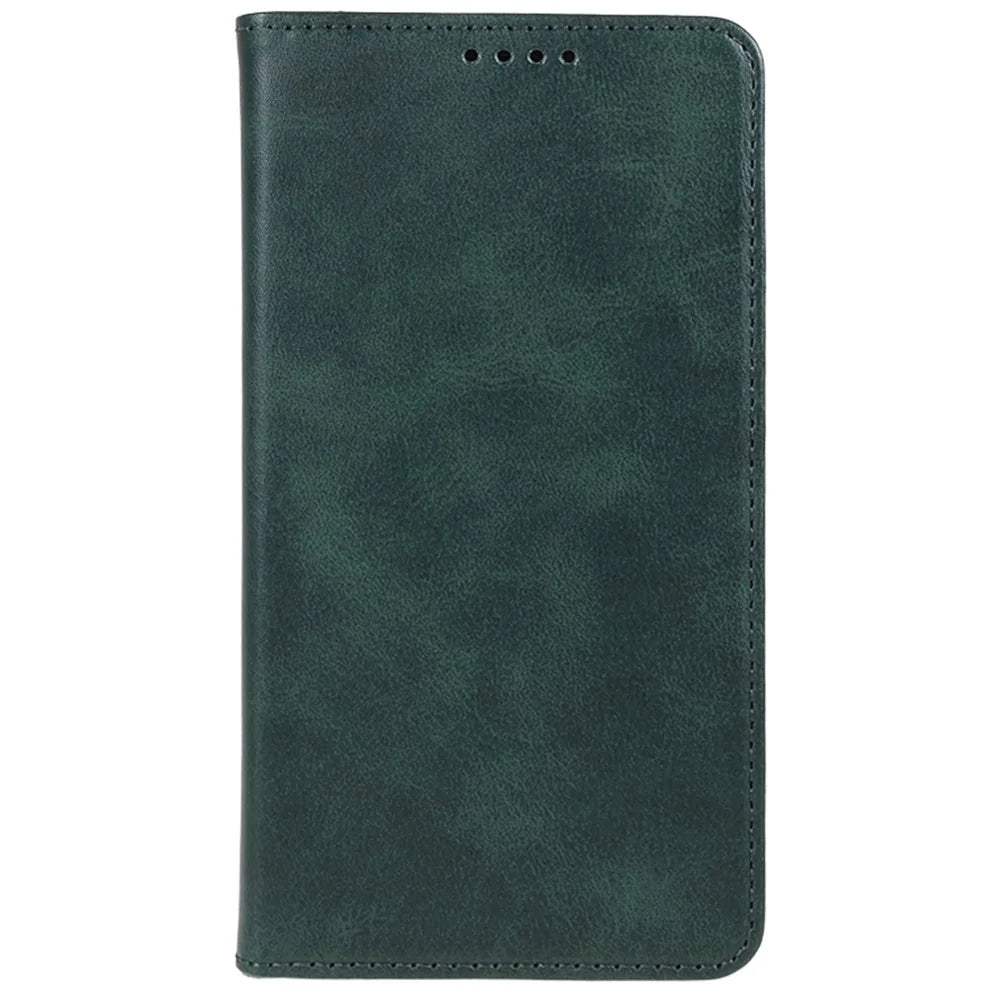 For Samsung Galaxy A56 5G Case Strong Magnetic PU Leather Phone Cover Calf Texture - Green - 6