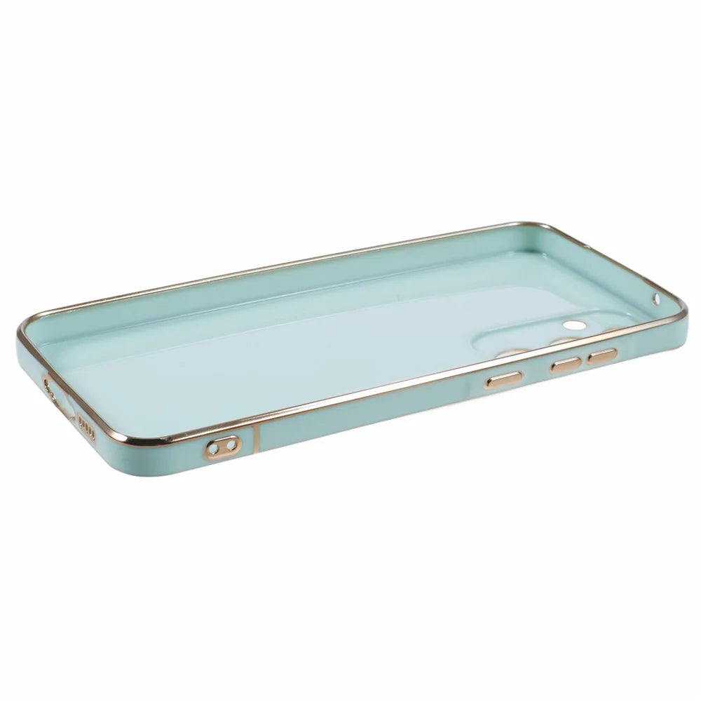For Samsung Galaxy S24+ Case Electroplating Soft TPU Phone Cover with Astronaut Hidden Kickstand - Green - 5