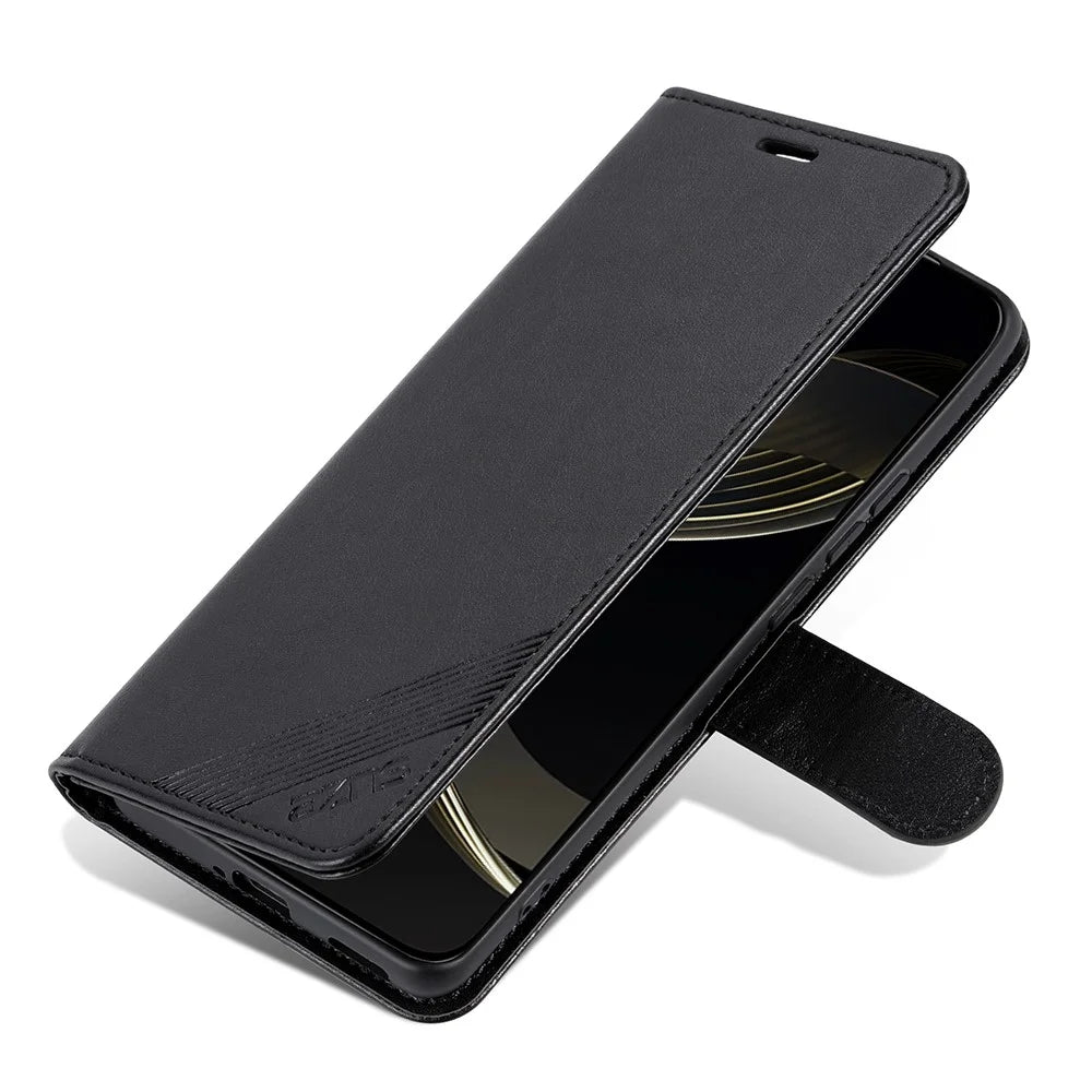 AZNS For Samsung Galaxy A35 5G Case Anti-Scratch PU Leather Stand Wallet Phone Cover - Blue - 6
