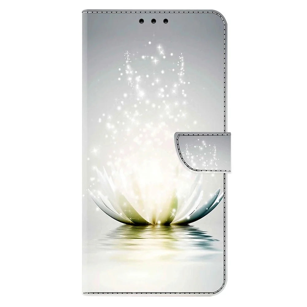 For Samsung Galaxy S25 Ultra Case 3D Pattern PU Leather Wallet Phone Cover with Stand - Lotus - 5