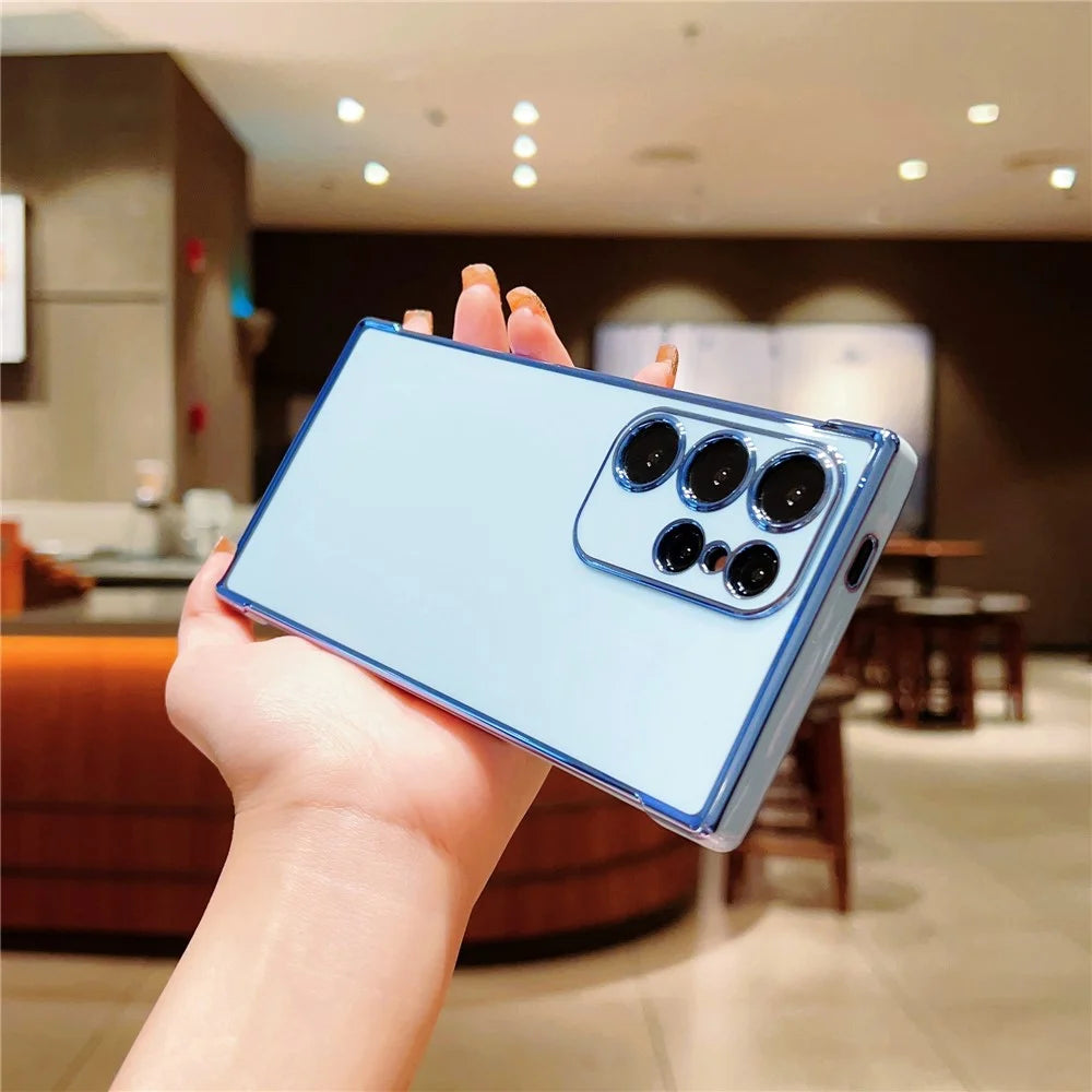 For Samsung Galaxy S25 Ultra Case Electroplated Frame TPU Soft Phone Cover - Blue - 2