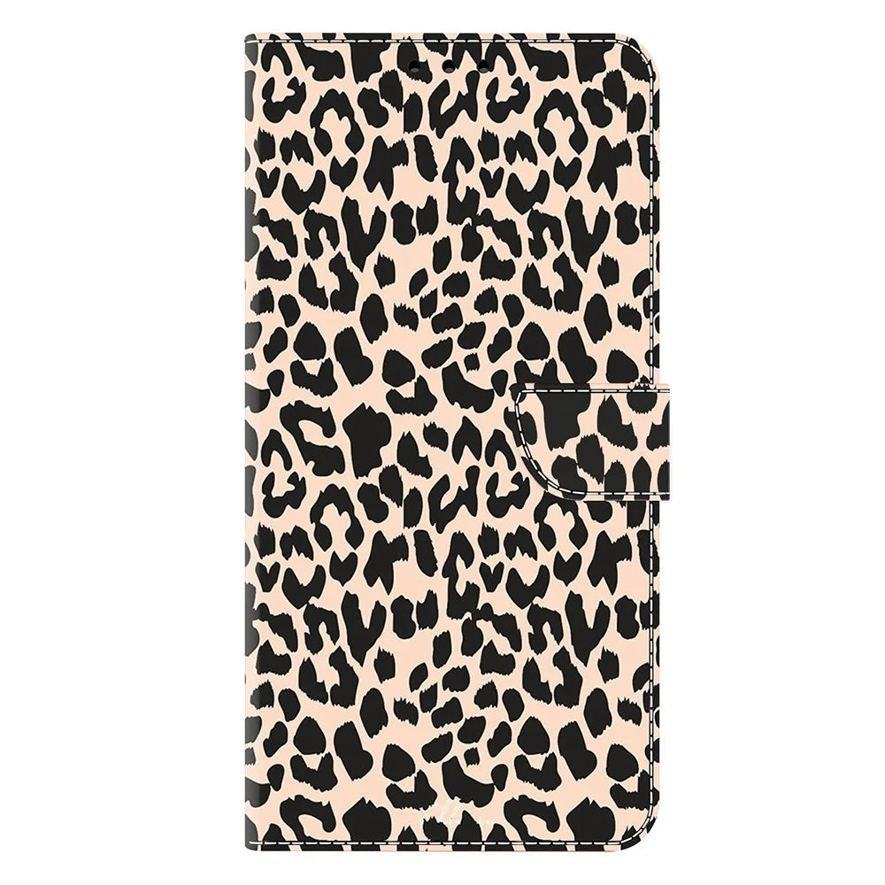 For Samsung Galaxy S25 Ultra Case Pattern Printed Protective Cover TPU+PU Leather Flip Phone Case - Leopard Print - 5
