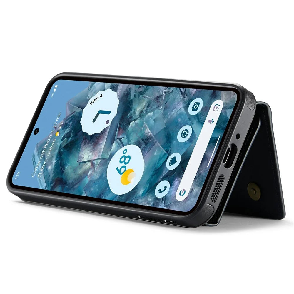 DG.MING M6 Series For Google Pixel 9 Pro XL Case Magnetic Wallet PU+PC+TPU Phone Cover - Black - 4