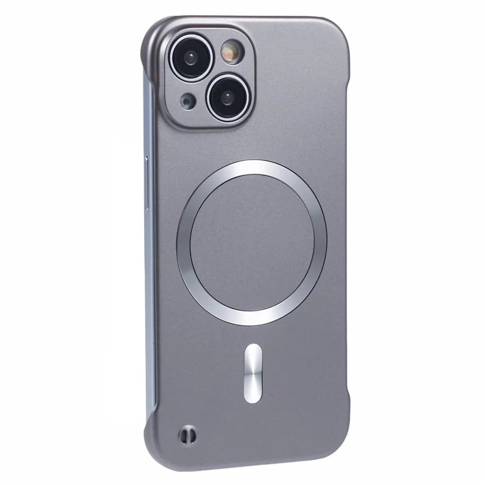 For iPhone 15 Case Compatible with MagSafe Hard PC Frameless Phone Cover - Grey - 1