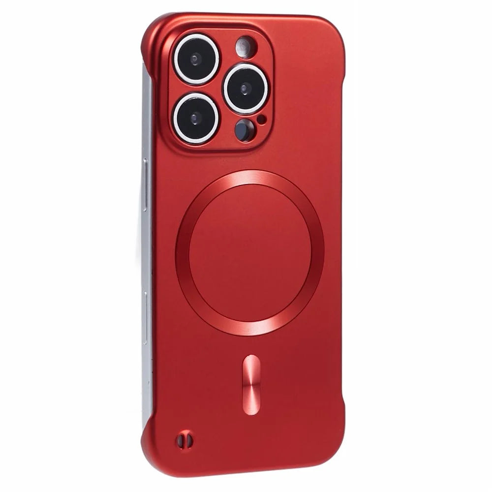 For iPhone 14 Pro Case Compatible with MagSafe Hard PC Frameless Phone Cover - Red - 1