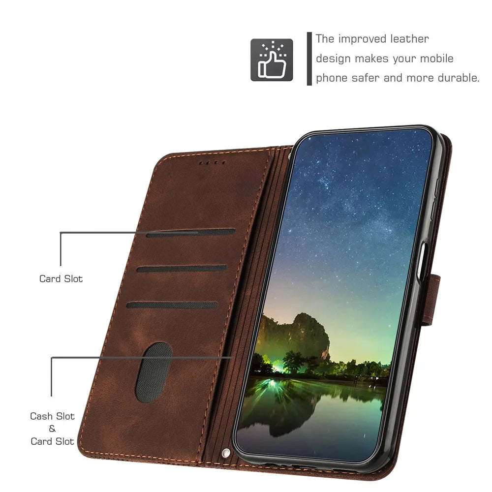 For Infinix Hot 50 Pro+ 4G Case Handbag Imprinted Triangle Leather Phone Cover - Brown - 2