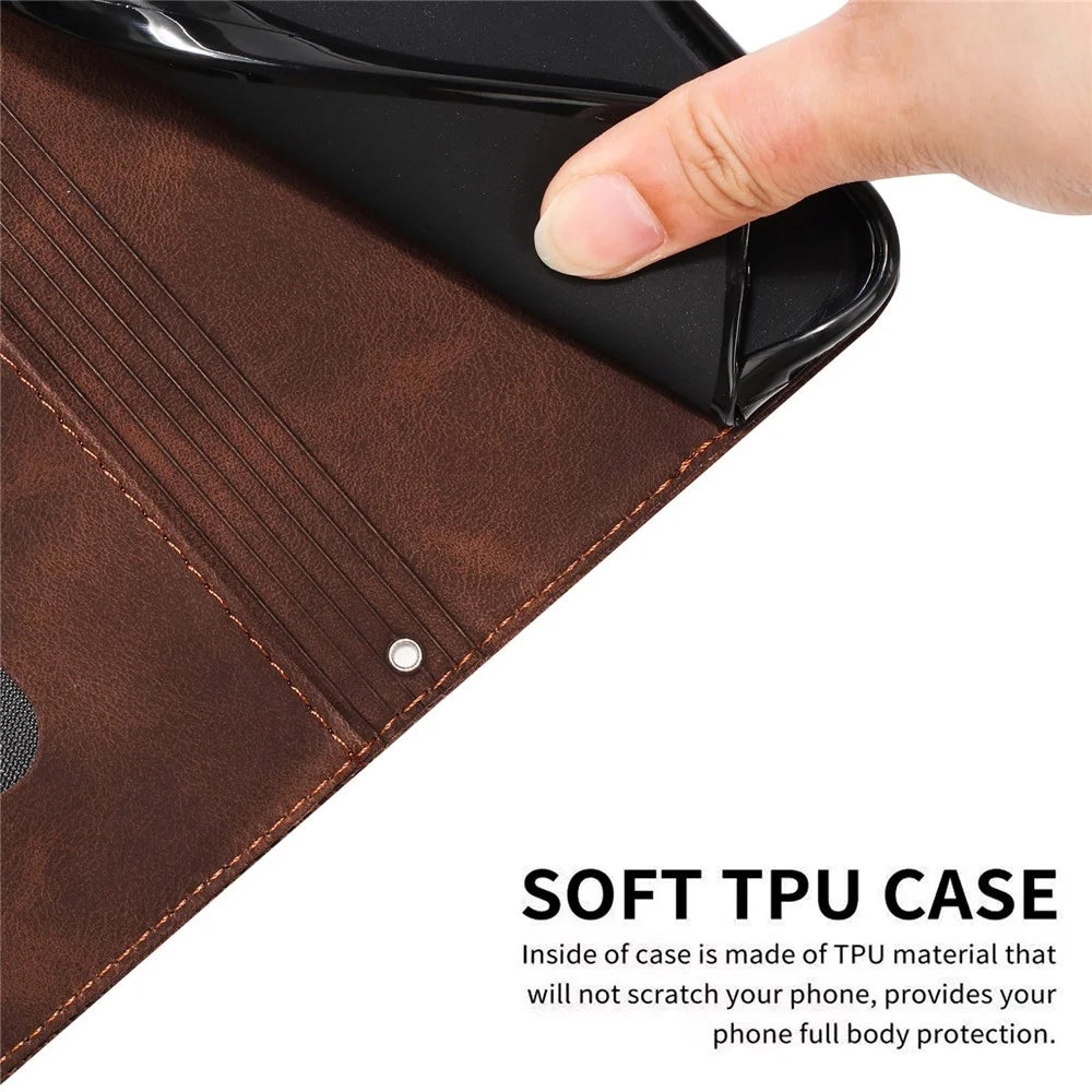 For Infinix Hot 50 Pro+ 4G Case Handbag Imprinted Triangle Leather Phone Cover - Brown - 6