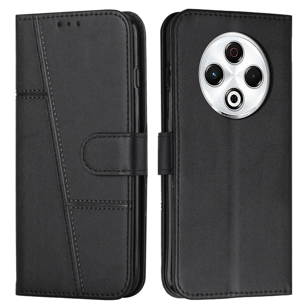 For TECNO Spark 30 4G Case Stand Flip Protective Leather Phone Cover - Black - 1