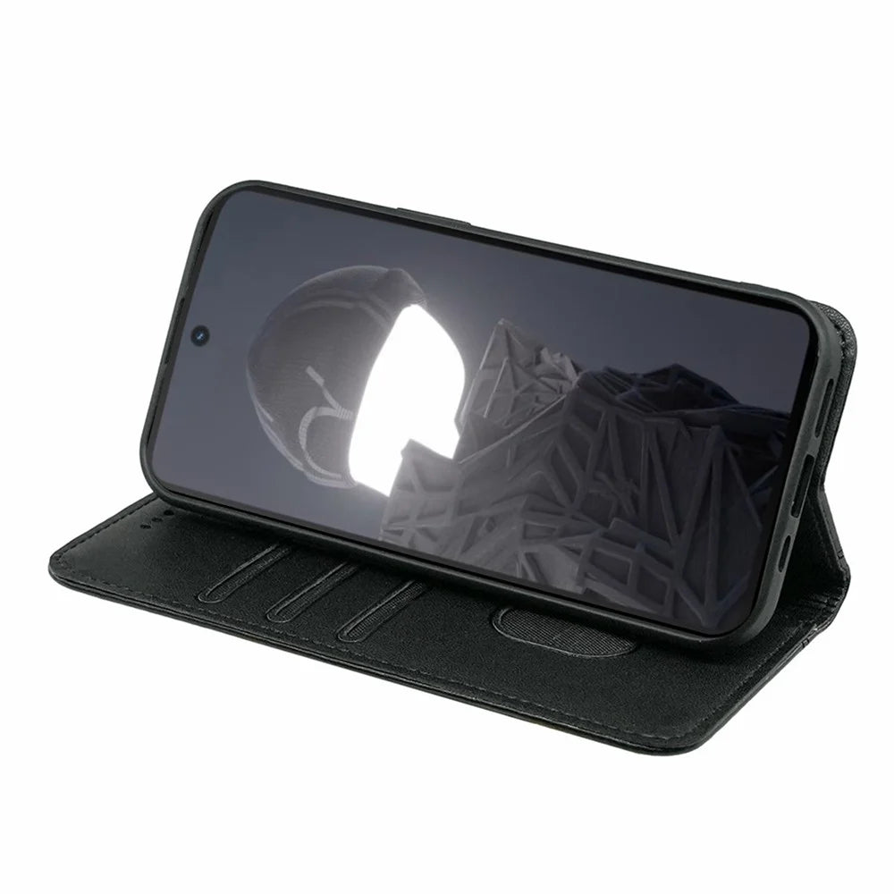HX01 For HMD Fusion 5G Wallet Case Magnetic Closing PU Leather Phone Cover - Black - 3