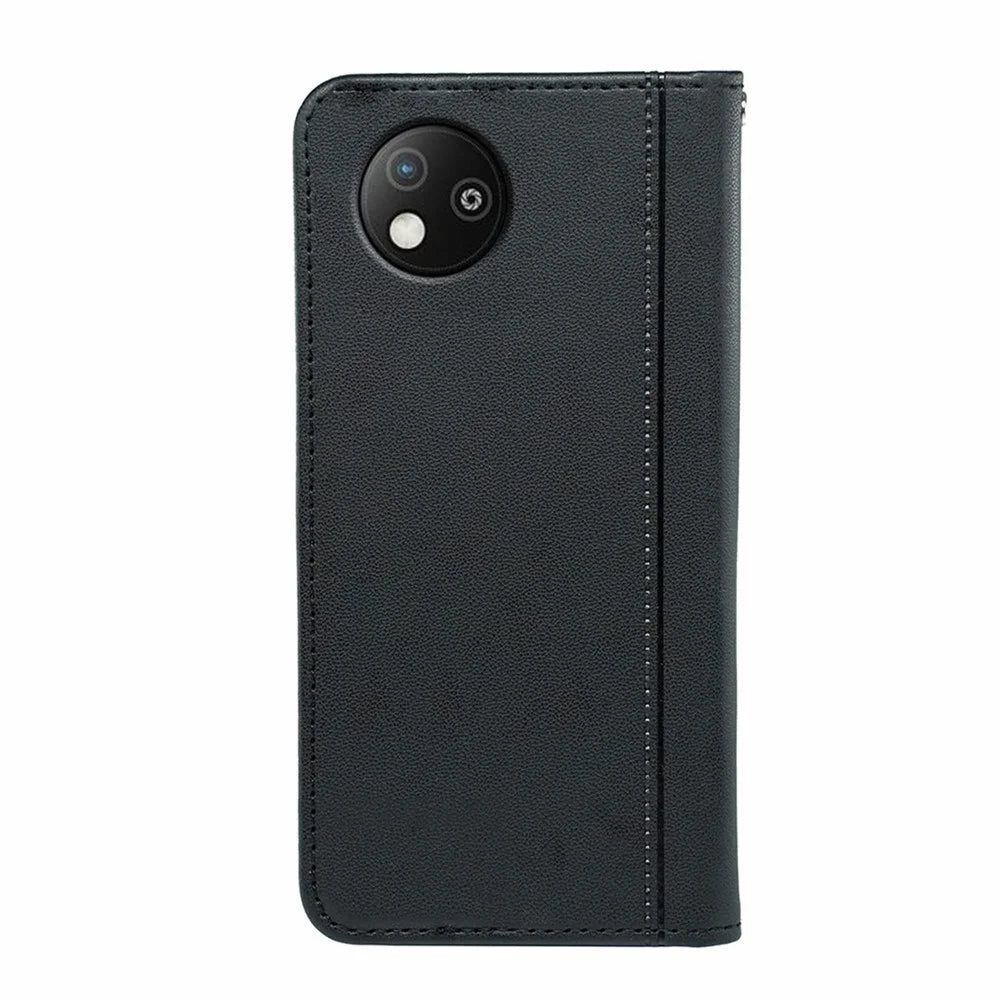 HX01 For ZTE Blade A35 Lite Wallet Case Magnetic Closing PU Leather Phone Cover - Black - 6