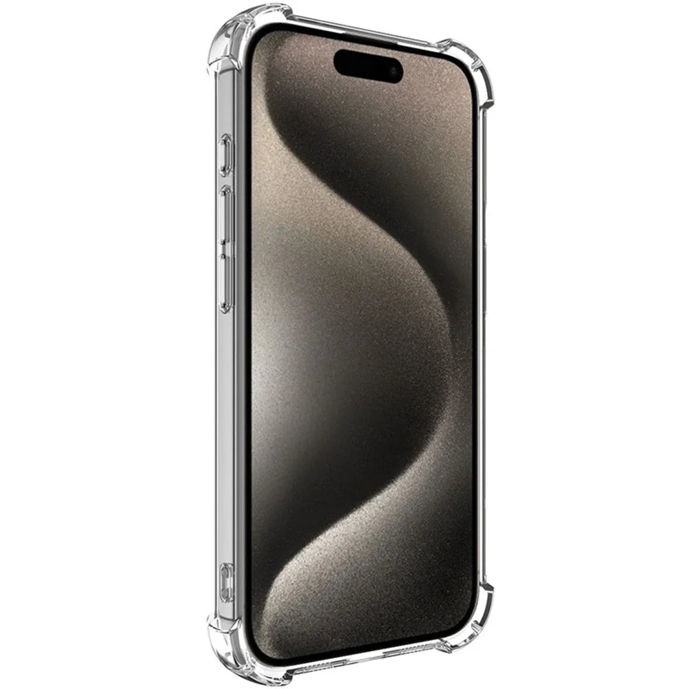 IMAK UX-4 Series For iPhone 15 Pro Case Straight Frame Four Corner Shockproof Clear TPU Cover - 2