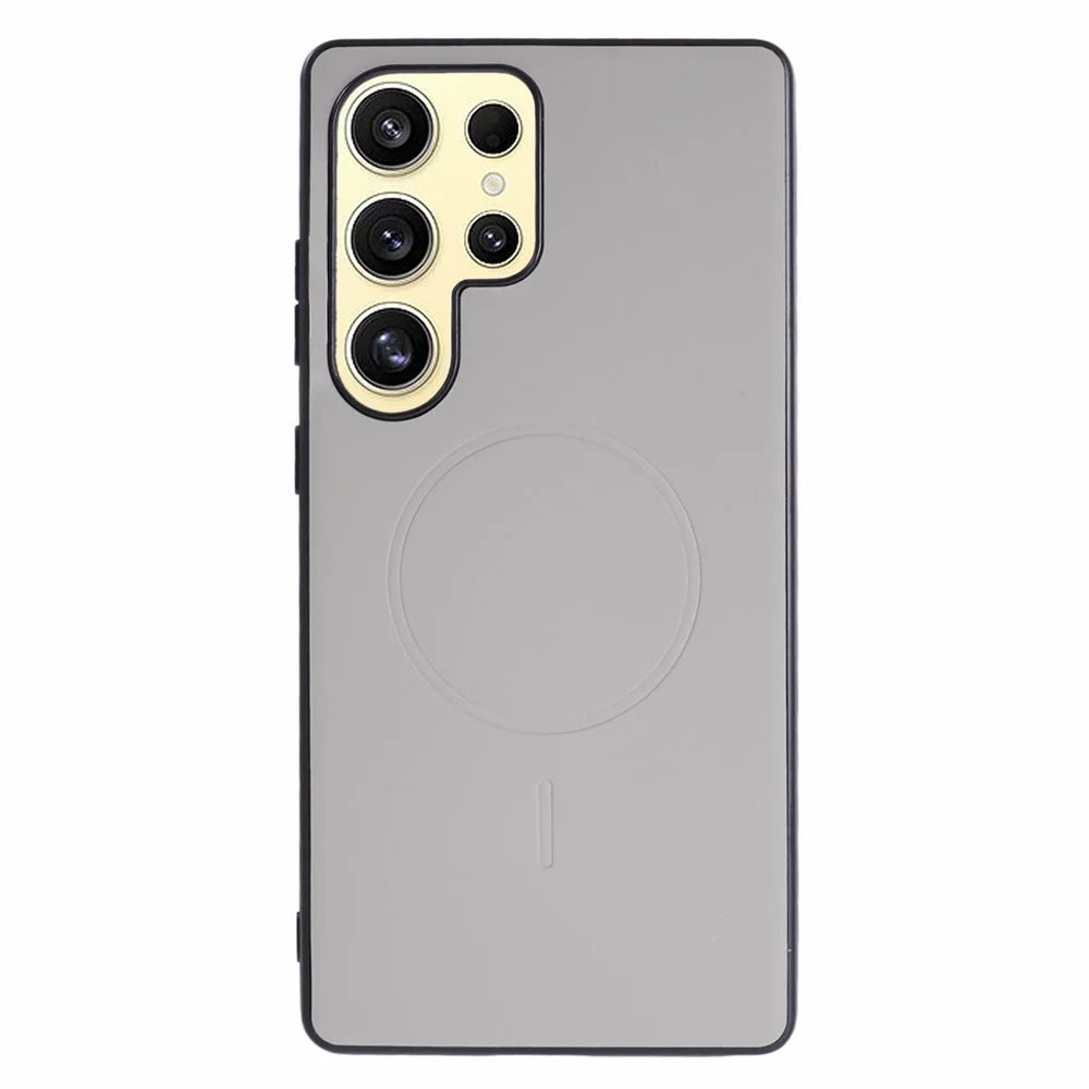 X-LEVEL For Samsung Galaxy S25 Ultra Magnetic Case PC+TPU+PU Phone Back Cover - Grey - 1