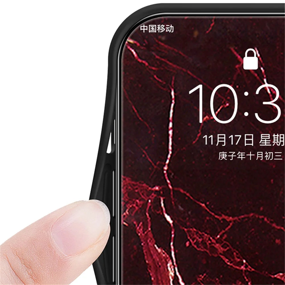 For Samsung Galaxy S25 Ultra Case Marble Pattern Tempered Glass + PC + TPU Protective Phone Cover - White Marble - 5