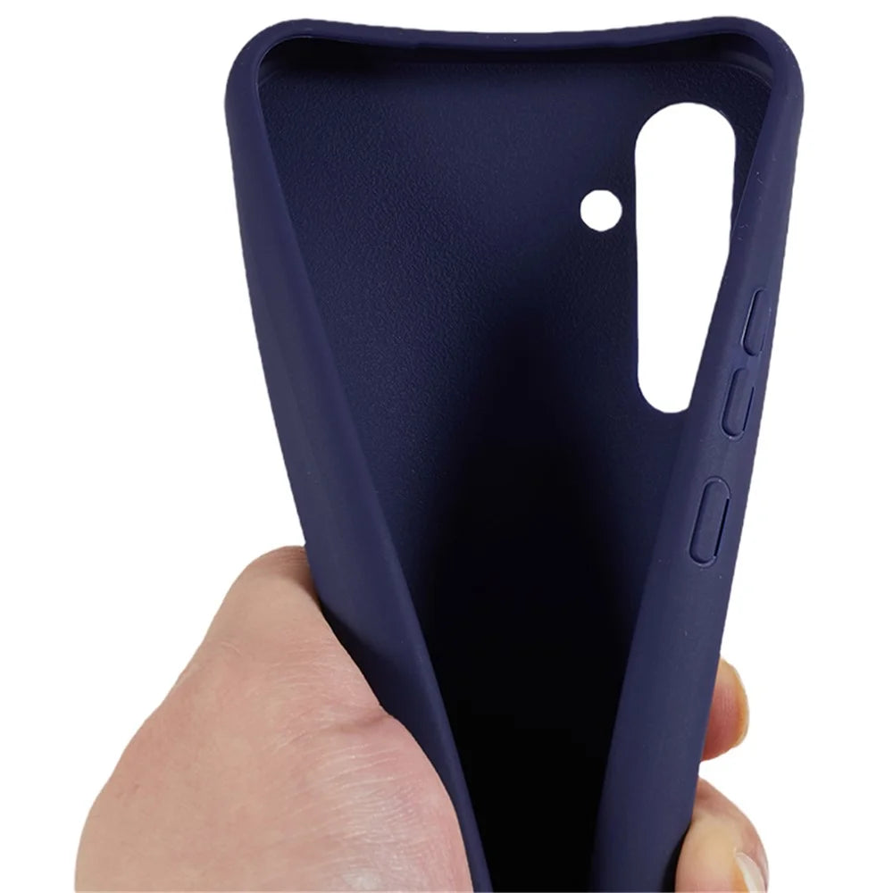 For Samsung Galaxy S24 FE Case TPU Soft Shockproof Phone Cover with Adjustable Lanyard - Dark Blue - 6