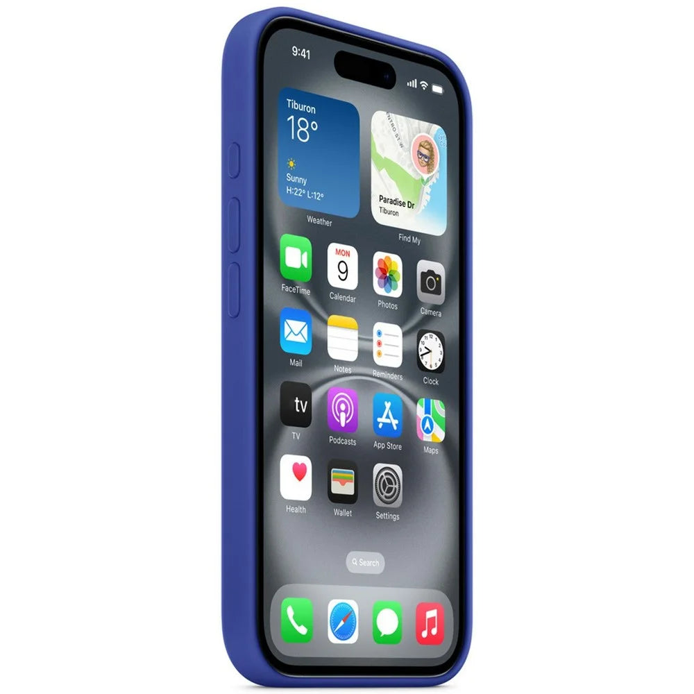 For iPhone 16 Compatible with MagSafe Liquid Silicone Phone Back Cover (No Logo) - Brilliant Blue - 2