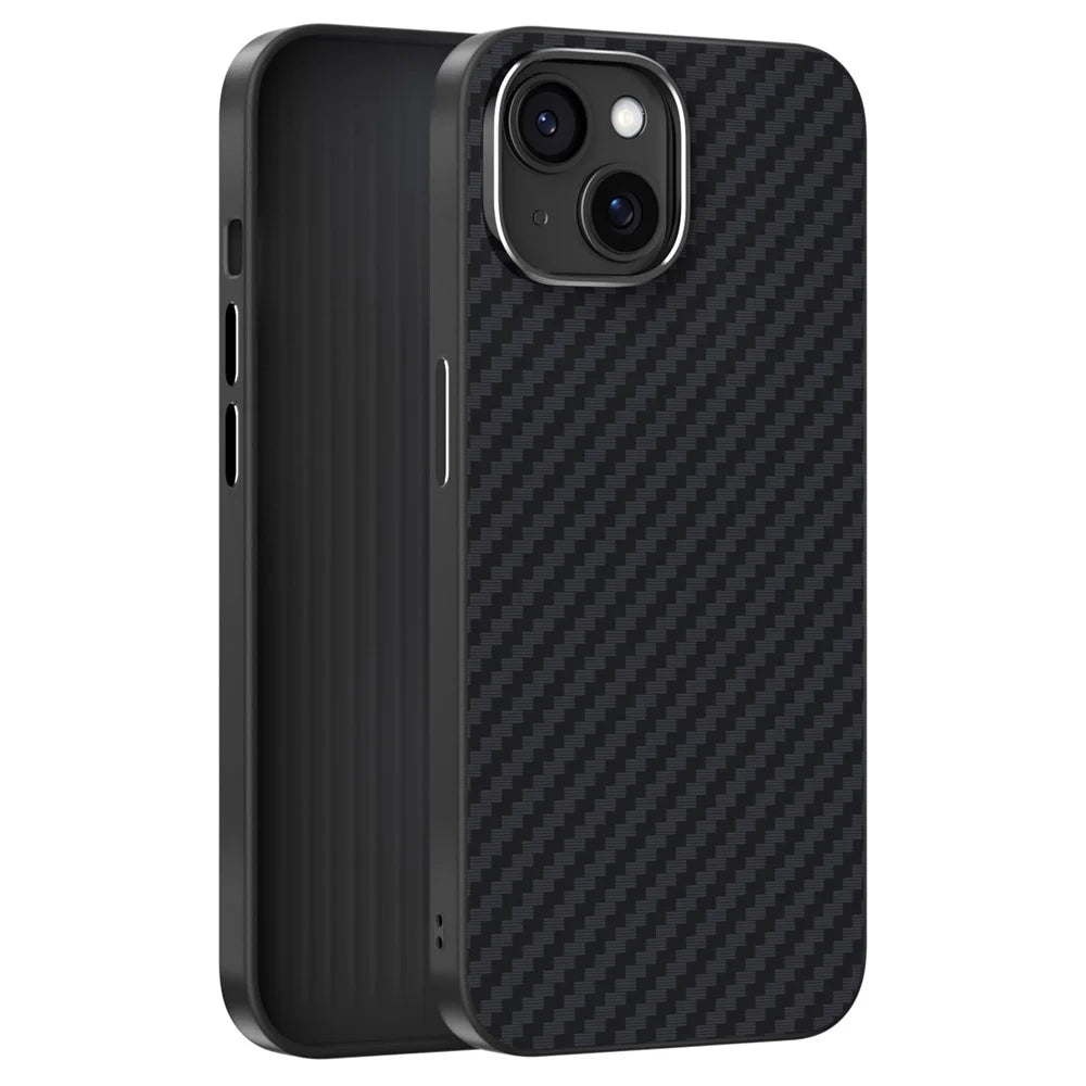 ABEEL For iPhone 15 Case Compatible with MagSafe Carbon Fiber Texture Back Cover - Black - 2