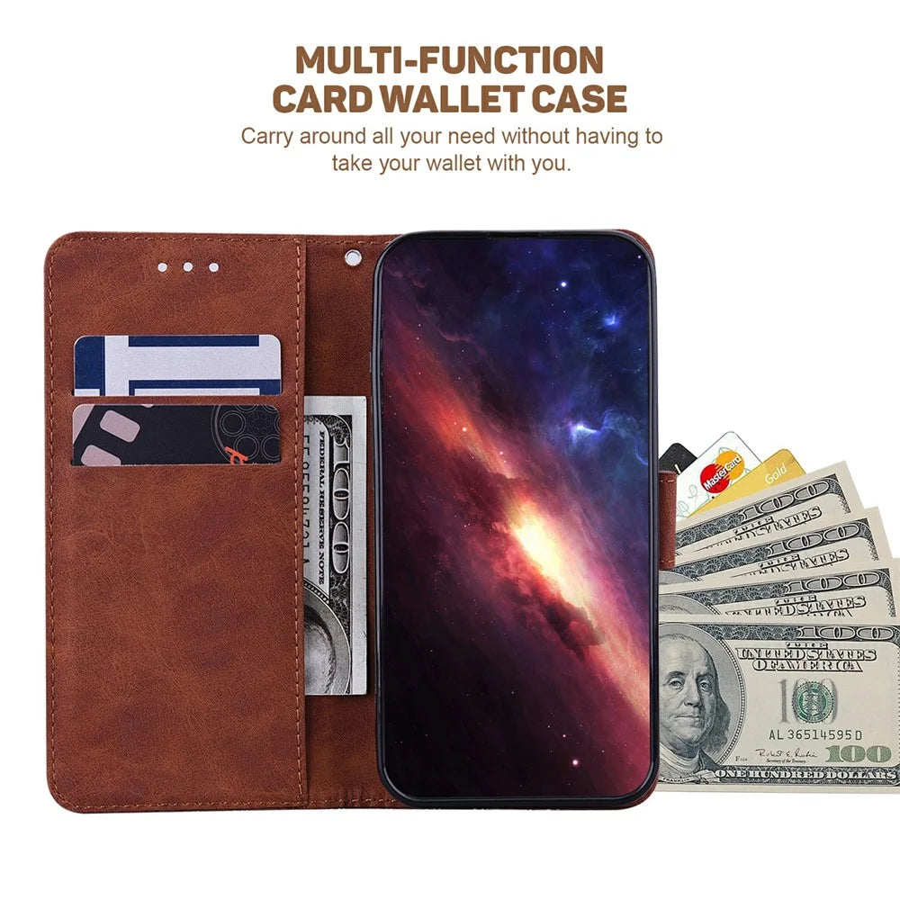 For Samsung Galaxy A18 5G / A17 5G / A17 4G / A26 5G Case Geometry Pattern Leather Wallet Phone Cover with Wrist Strap - Brown - 2