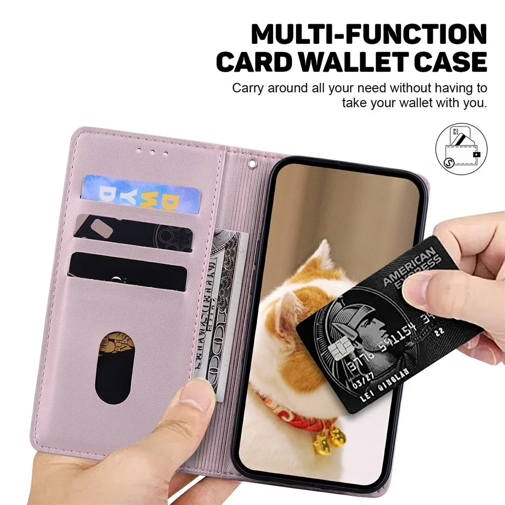 For Samsung Galaxy A18 5G / A17 5G / A17 4G / A26 5G Case RFID Blocking Kitten Pattern TPU+PU Leather Phone Cover - Pink - 3