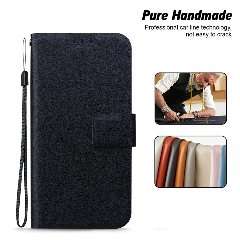 For Samsung Galaxy A18 5G / A17 5G / A17 4G / A26 5G Case Ultra-Thin PU Leather + TPU Phone Cover with Card Slot - Black - 7