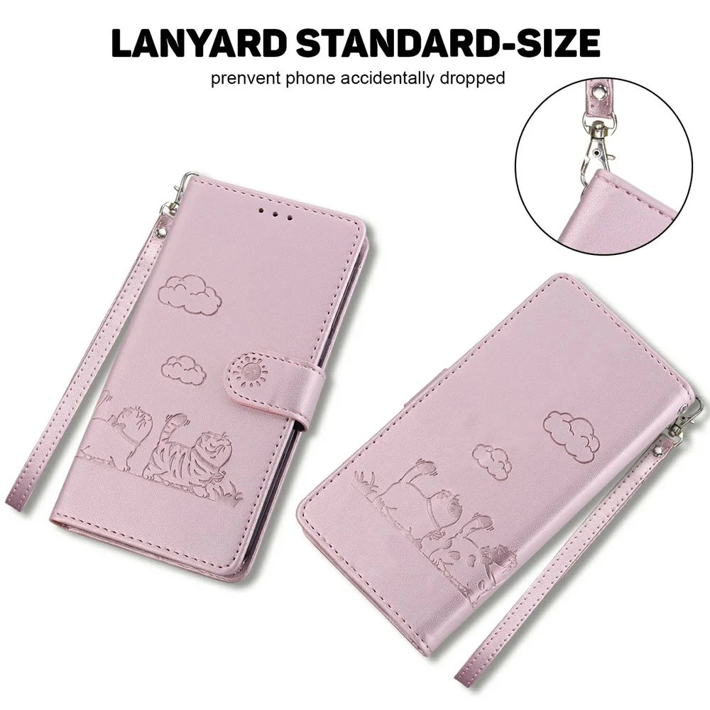 For OnePlus 13 Case RFID Blocking Kitten Pattern TPU+PU Leather Phone Cover - Pink - 7