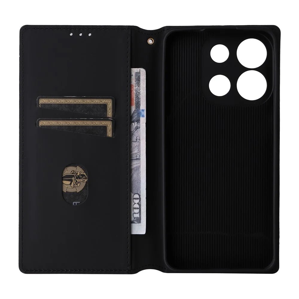 For Oukitel C57 Pro / C57s Wallet Case Rhombus Imprinted Leather Phone Cover - Silver - 5
